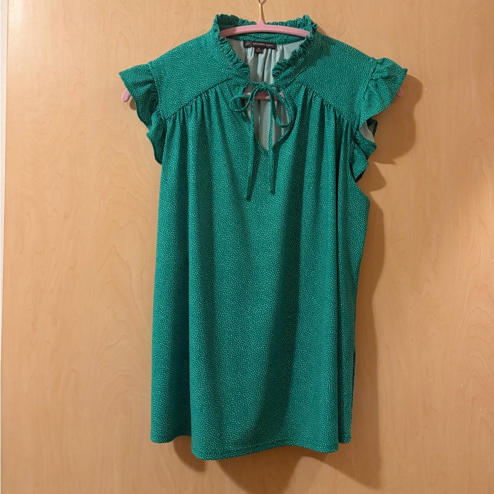 Green Tie Neck Top